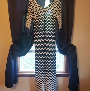 Emma & Michele black and white chevron maxi dress